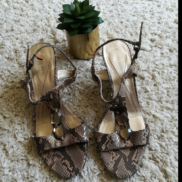 snakeskin sandals wedge